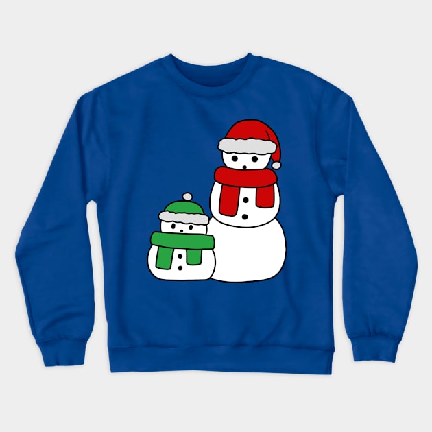 Cute Red and Green Snowmen Crewneck Sweatshirt by saradaboru